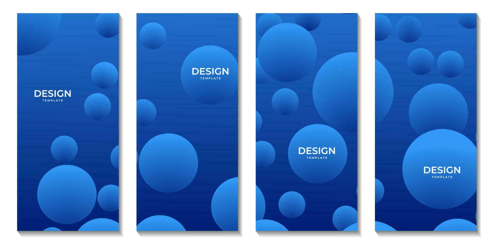 brochures template set with abstract geometric blue water colorful background with circle shape vector