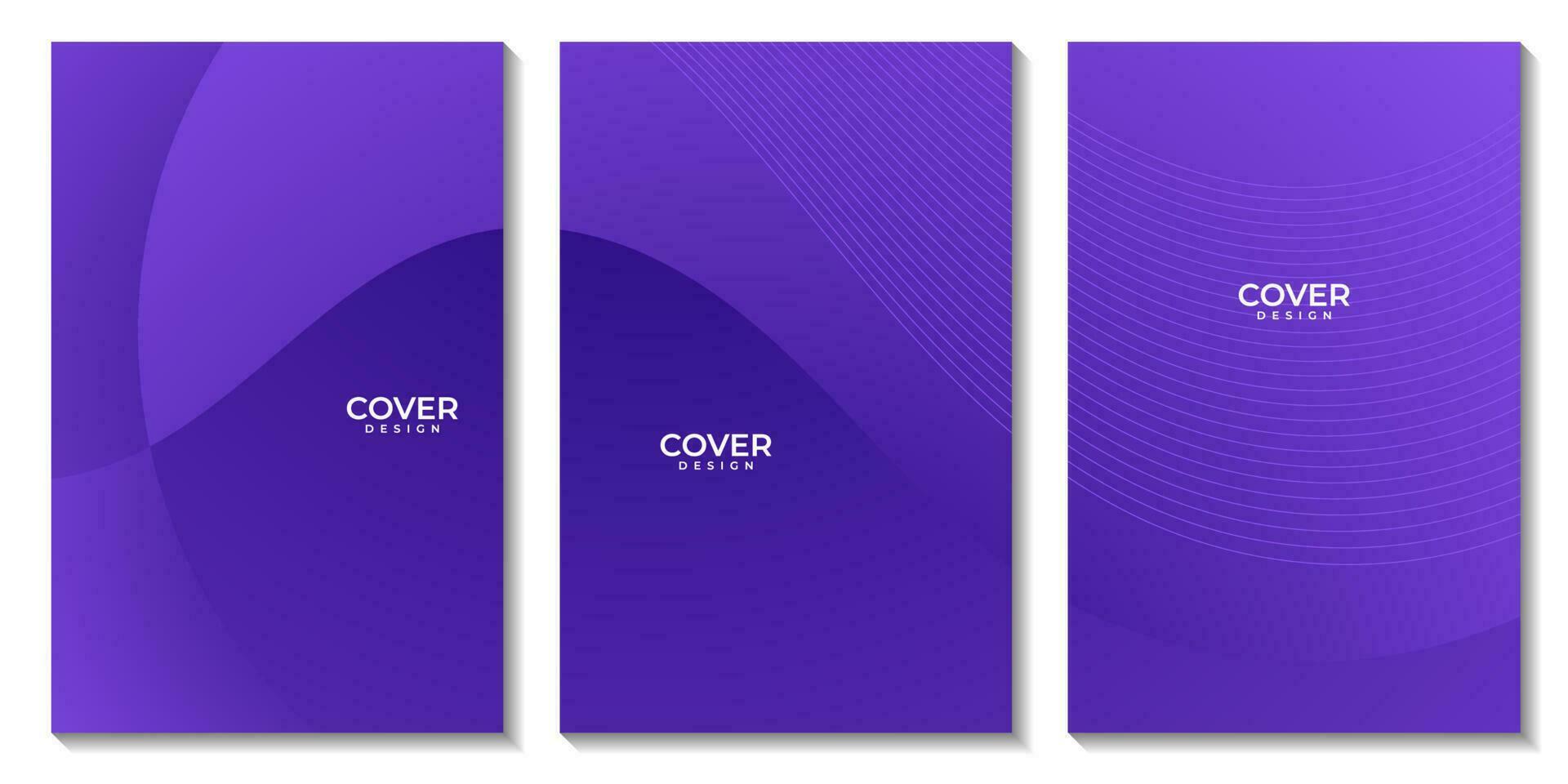 flyeers set with abstract purple wave colorful background vector