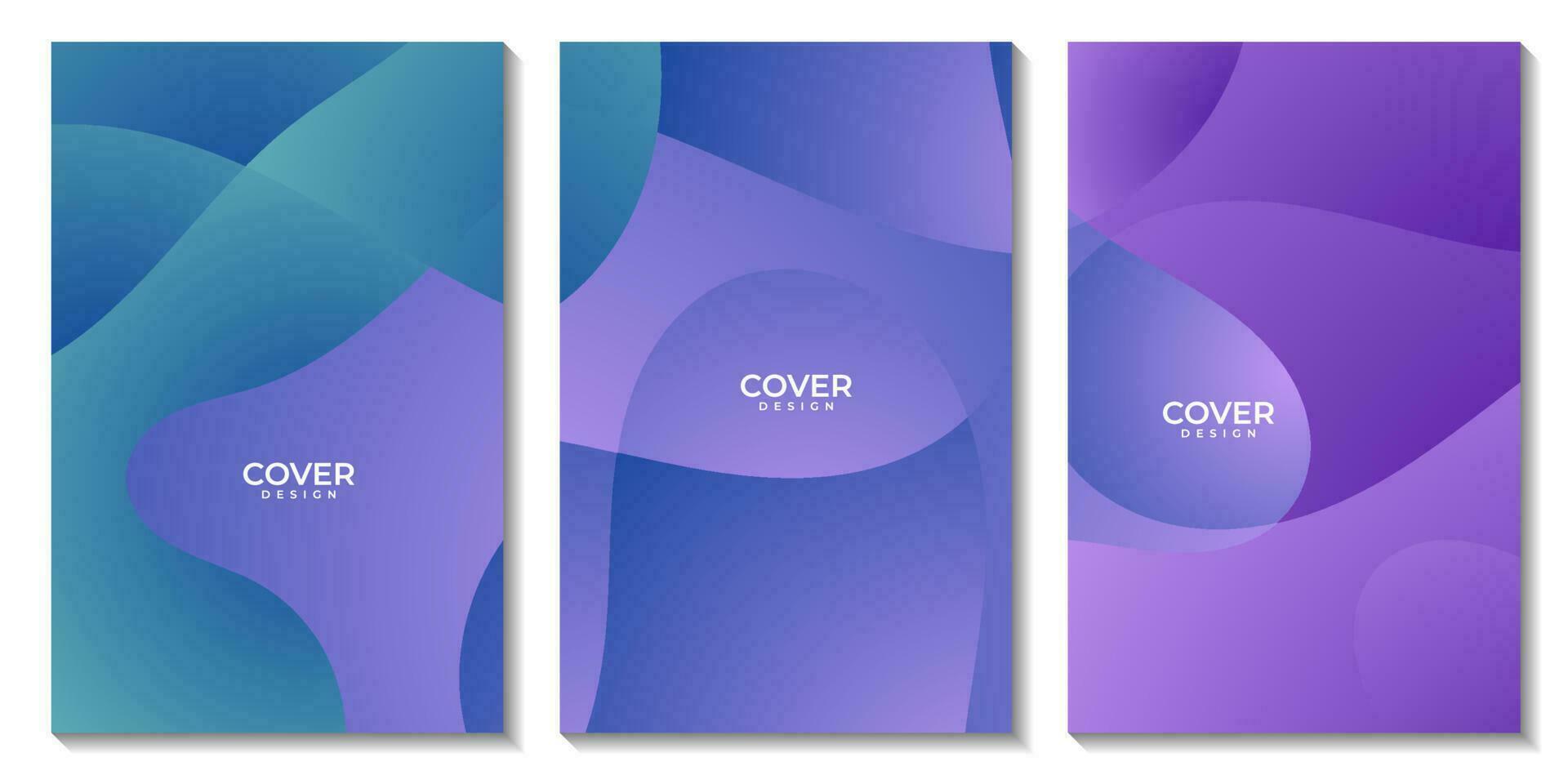 set of flyers with abstract arts  colorful wave background vector
