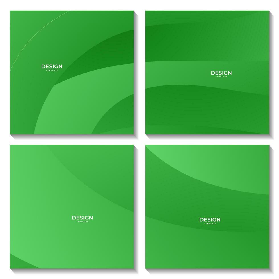 conjunto de cuadrícula antecedentes. resumen verde antecedentes con olas vector