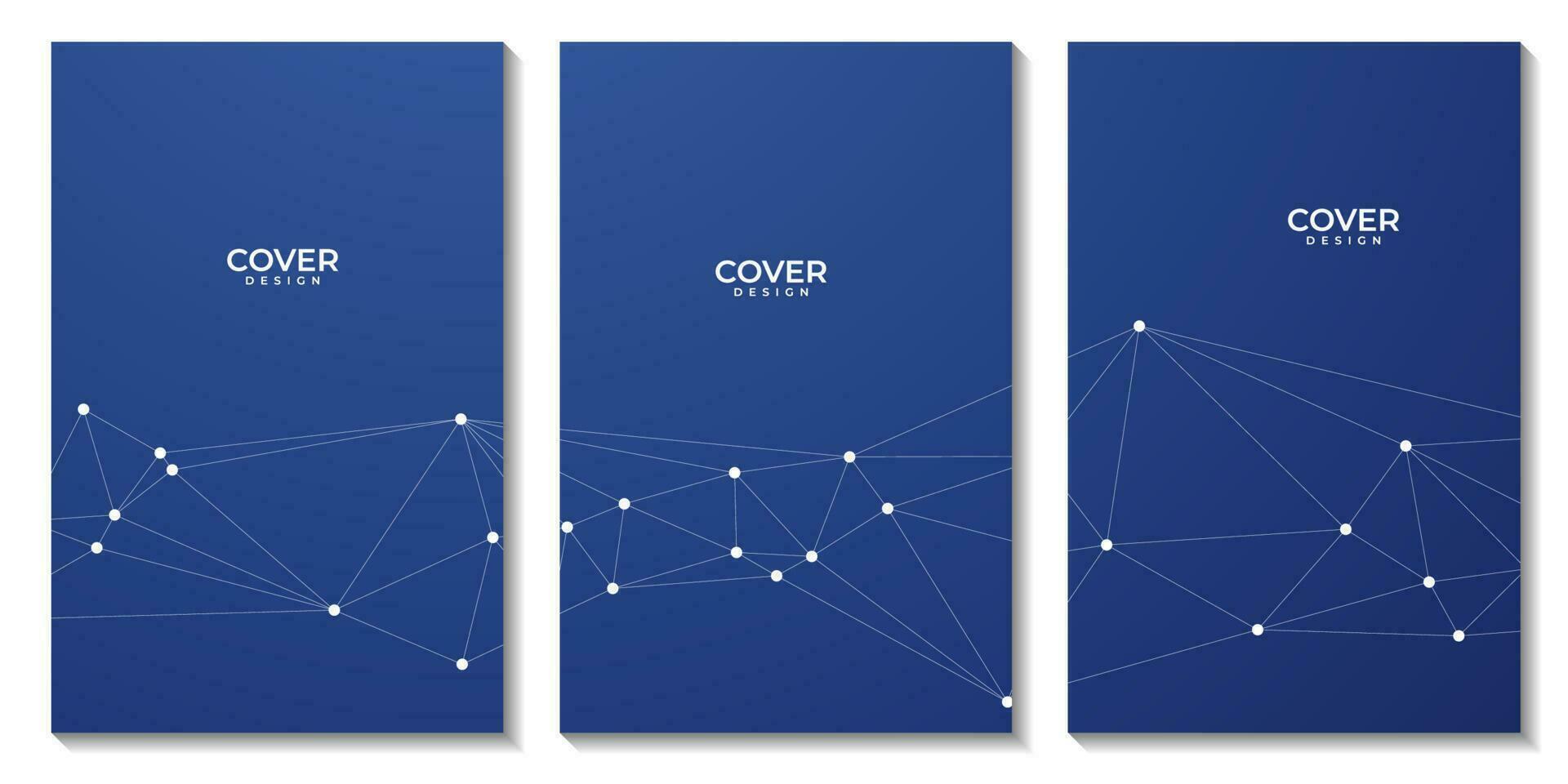 set of flyers with abstract tech background with connected dots vector