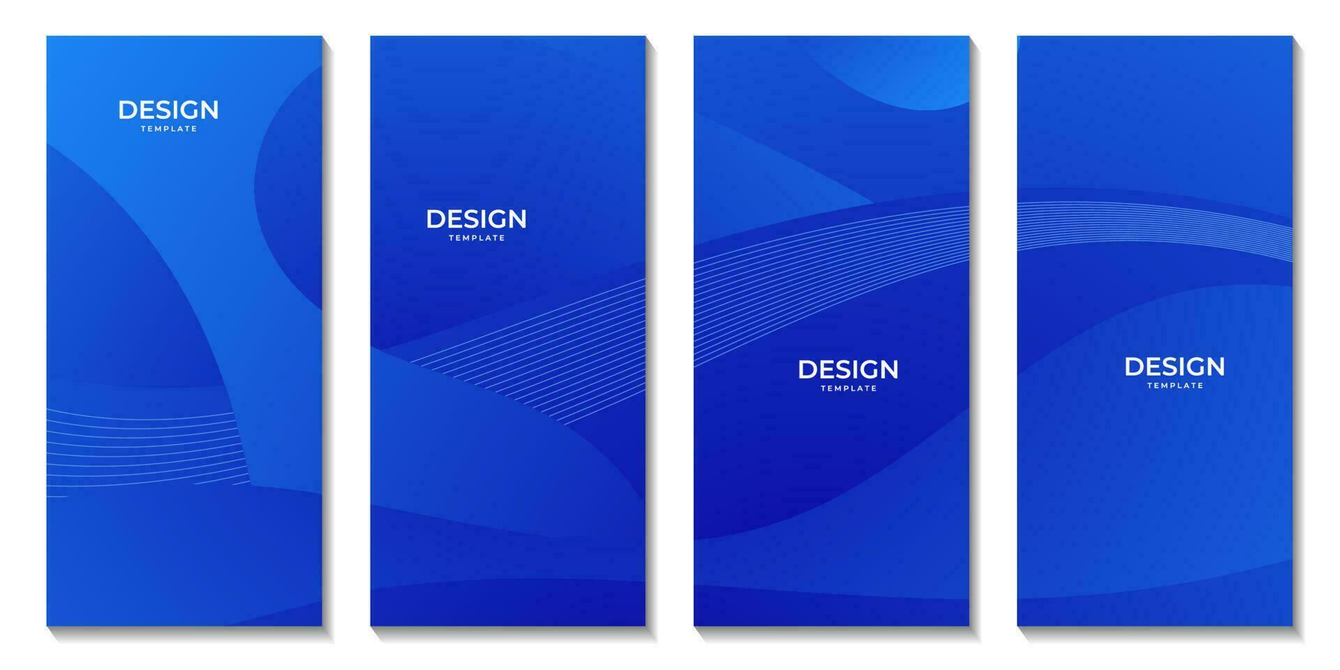 a set of brochures with abstract blue art wave background. vector illustration.