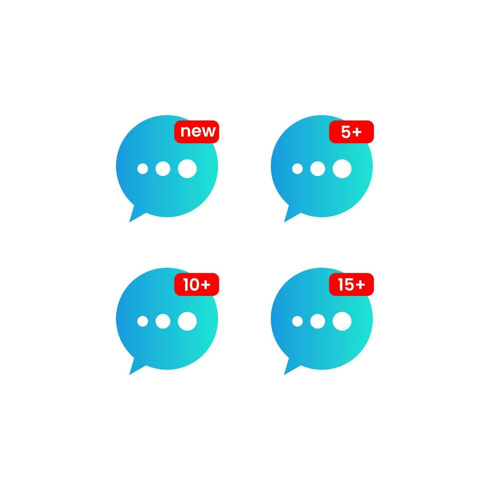 vector illustration of set new chat colorful