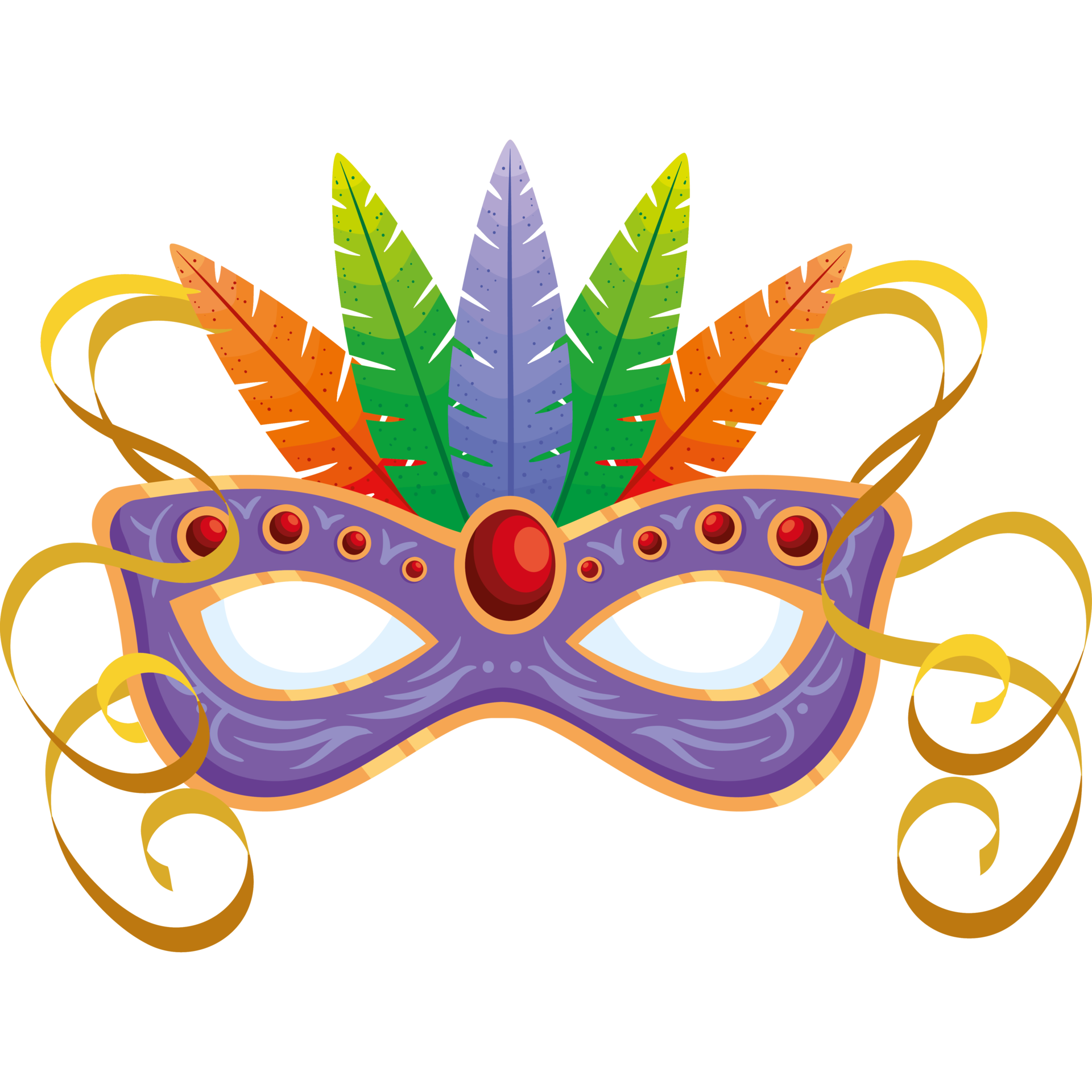purple mardi gras mask with feathers 24089963 PNG