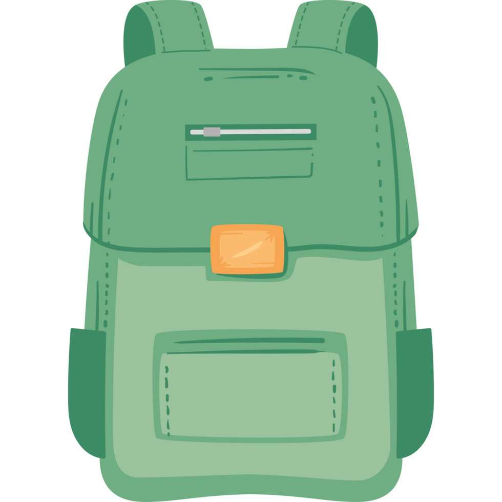 equipamento de mochila escolar verde png