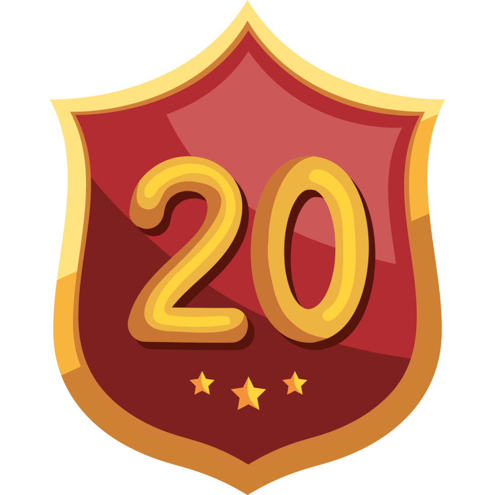 twenty annivesary golden badge png