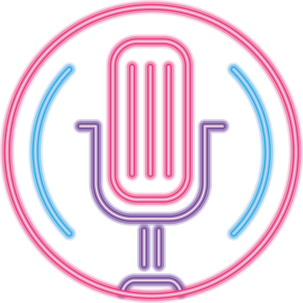 retro microphone sound neon png