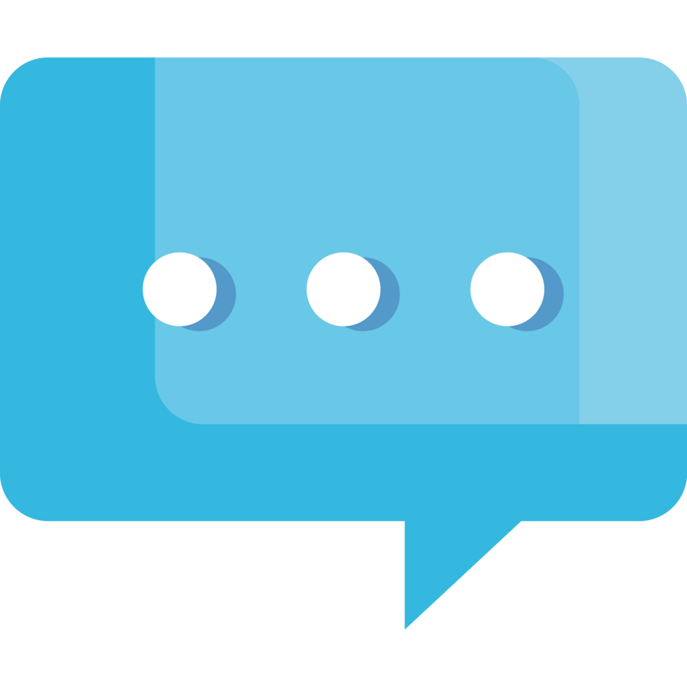 blue speech bubble message png