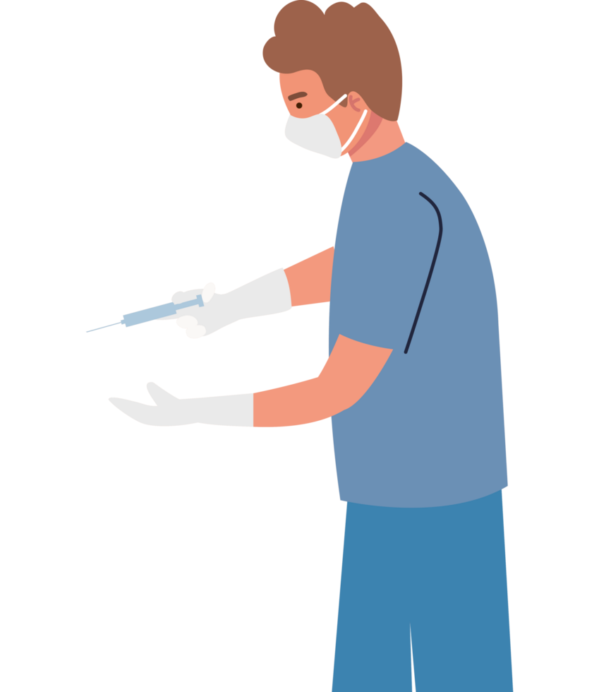 doctor standing with injection png