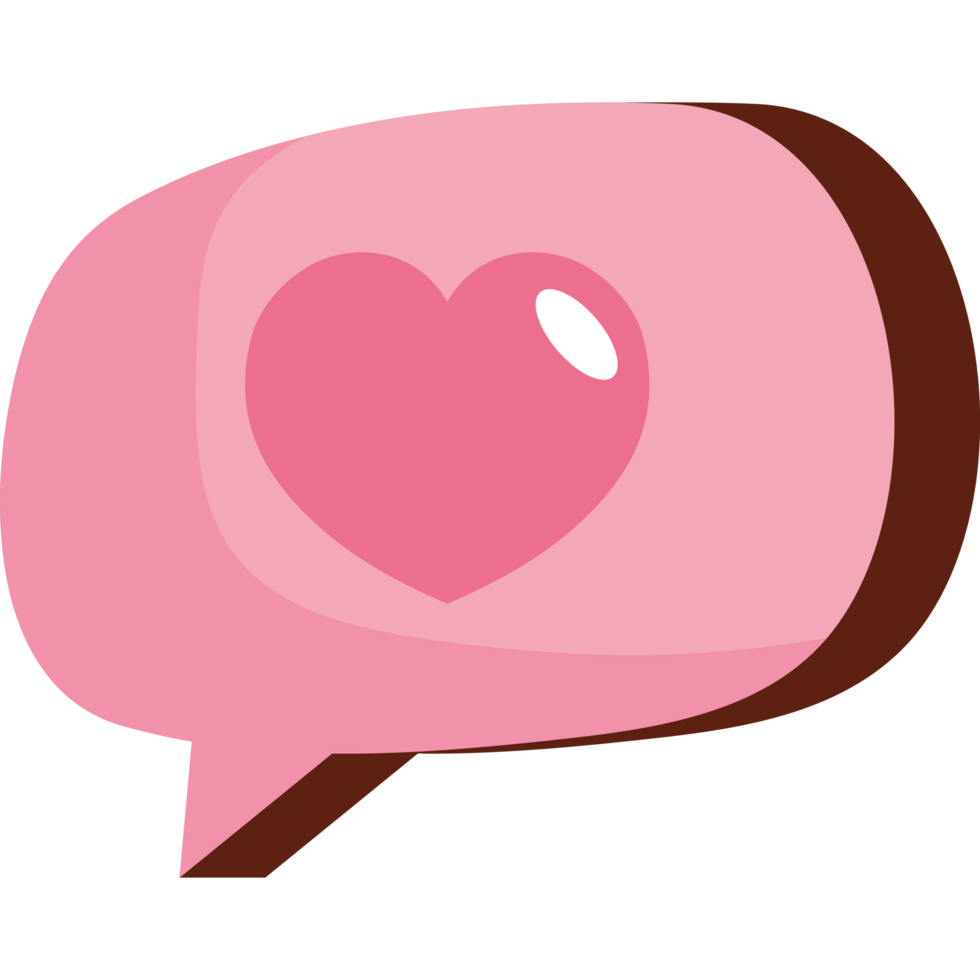 speech bubble with heart sticker png