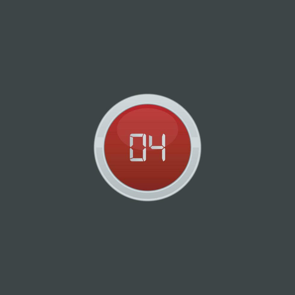 vector number four button icon collection.