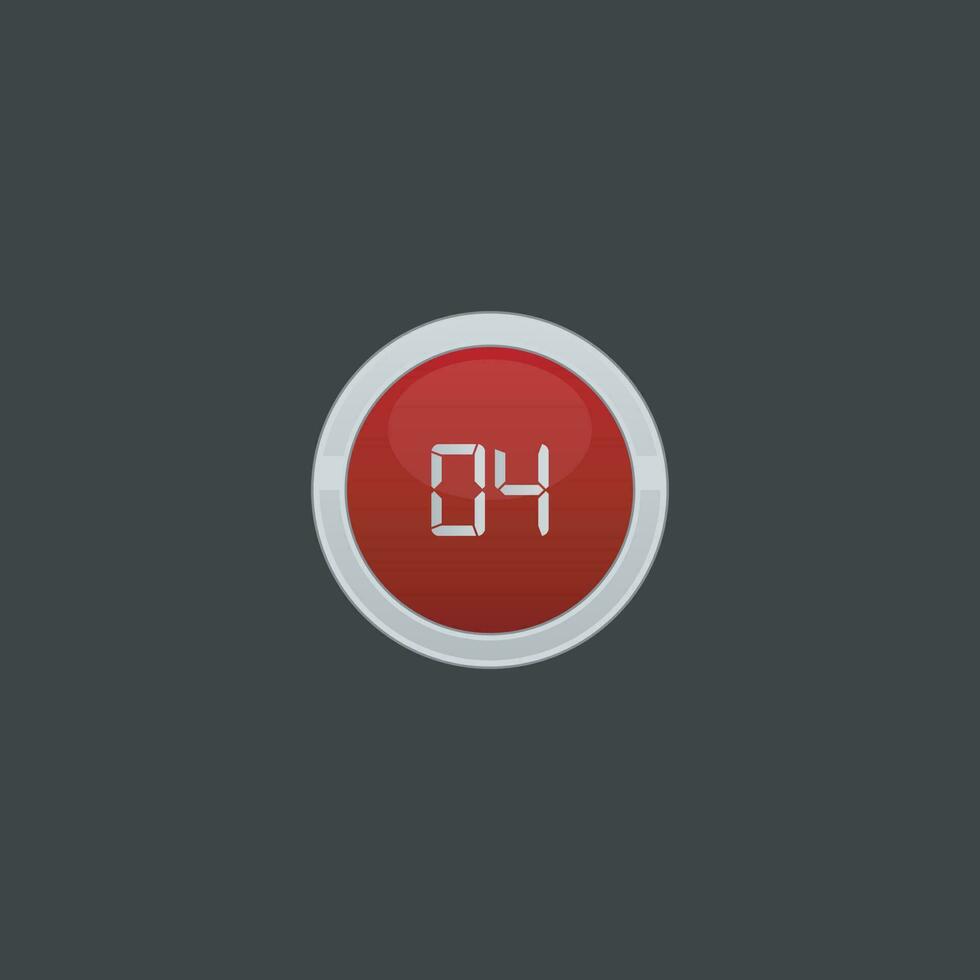 vector number four button icon collection.