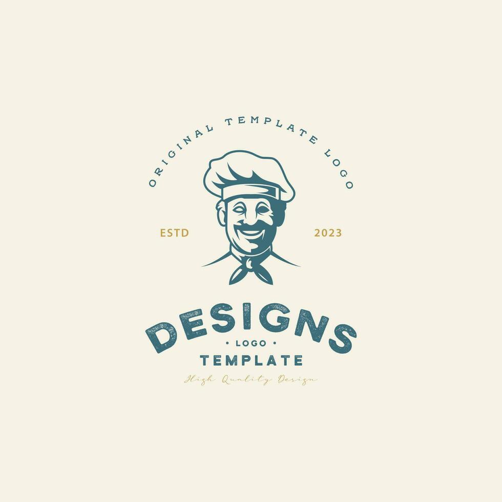 chef logo design, chef template logo. vector