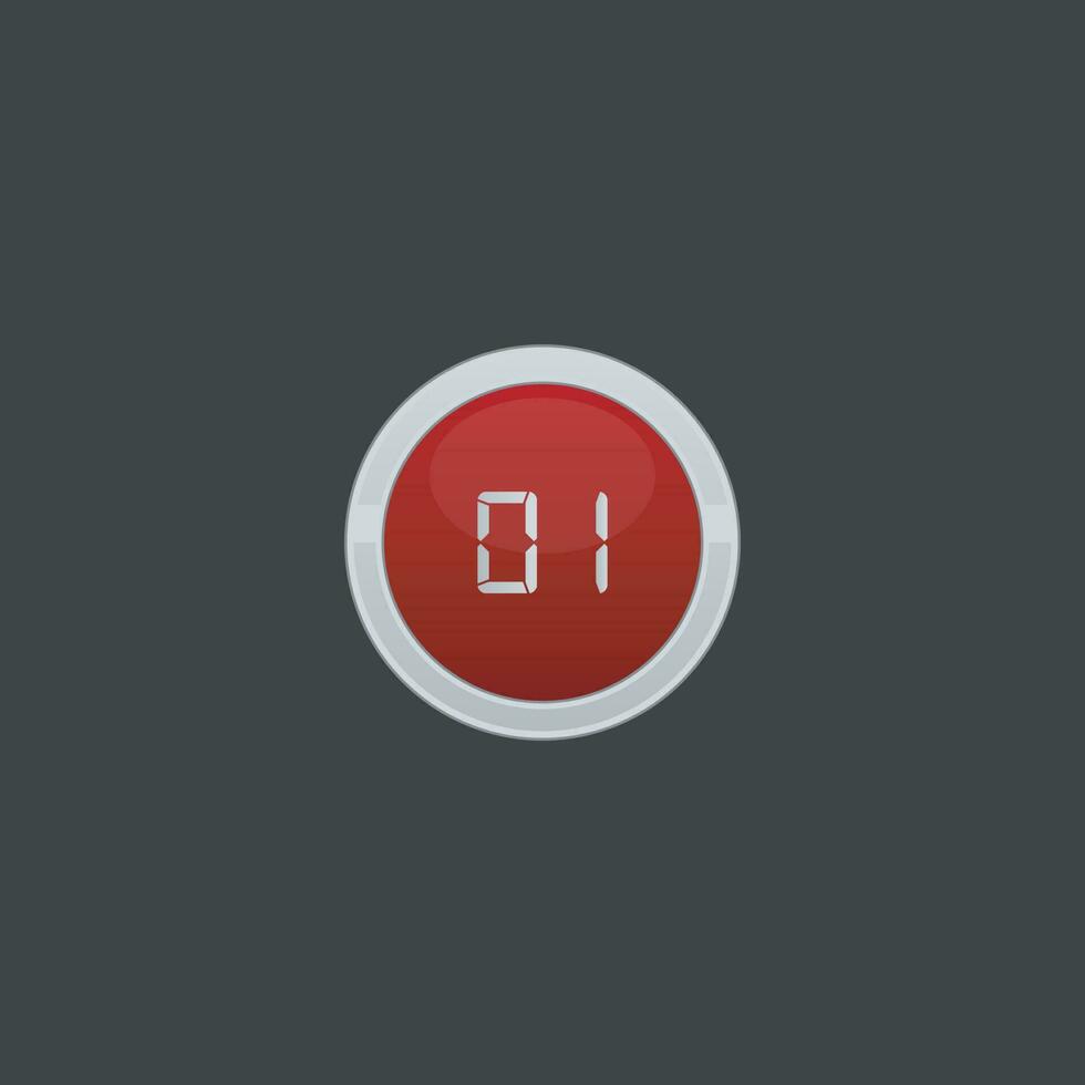 number one button vector icon collection.