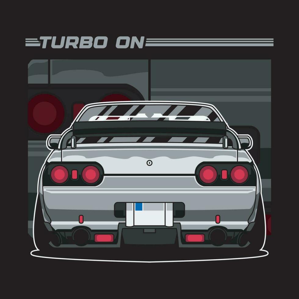 ilustración de un coche activo turbo. vector gráficos para camiseta huellas dactilares y otro usos.