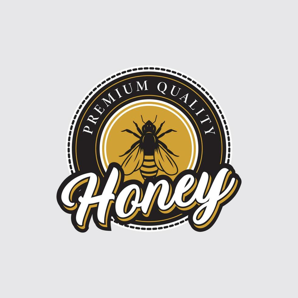 miel abeja logo diseño, miel abeja producto logo inspiración. vector