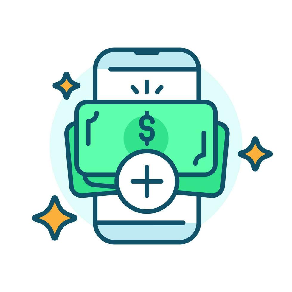 top up e money on smartphone app concept illustration flat design vector eps10. graphic element for landing page, icon, infographic, empty state app or web ui