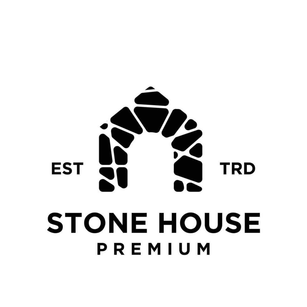 Roca casa logo icono diseño ilustración vector
