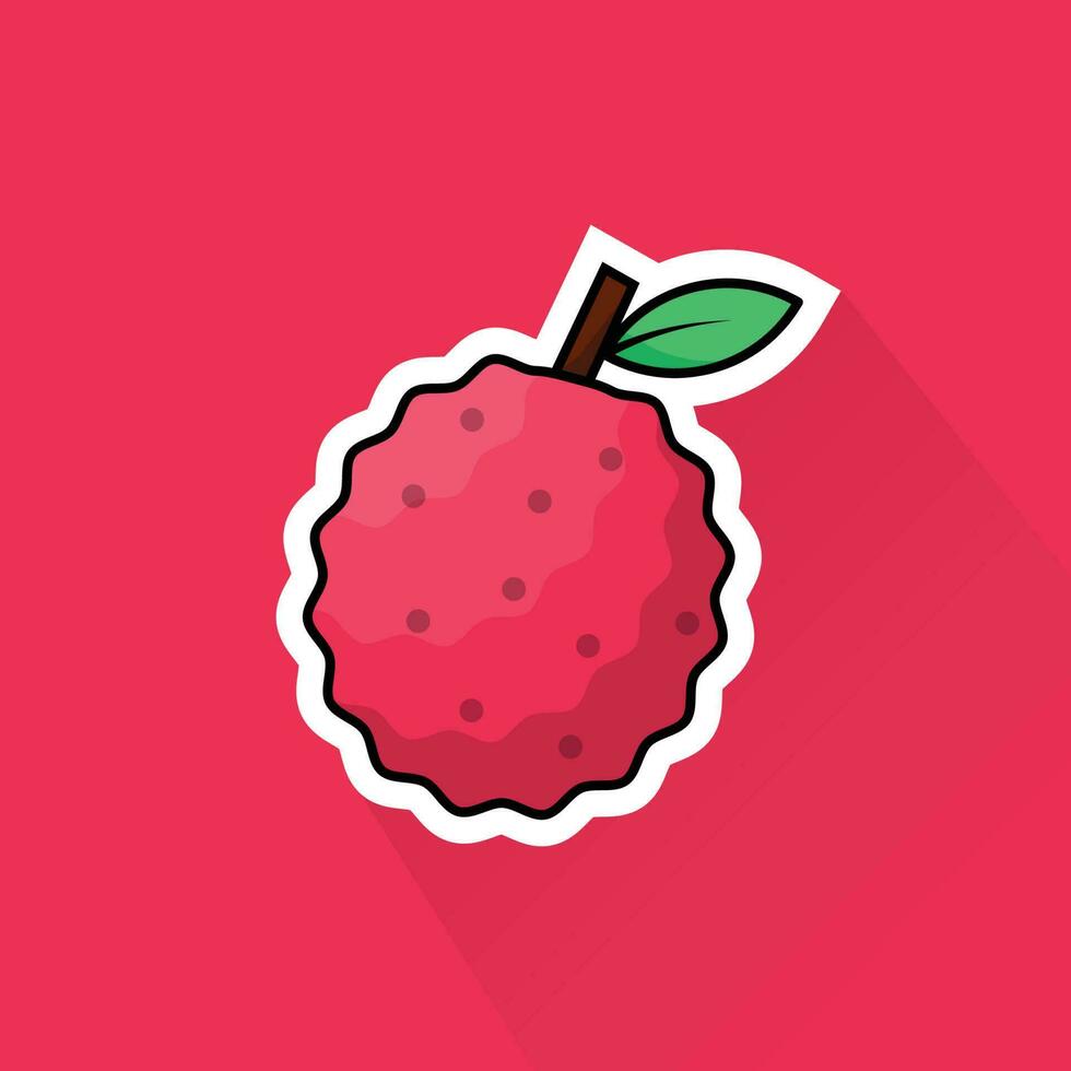 Illustration Vector of Lychee in Flat Design