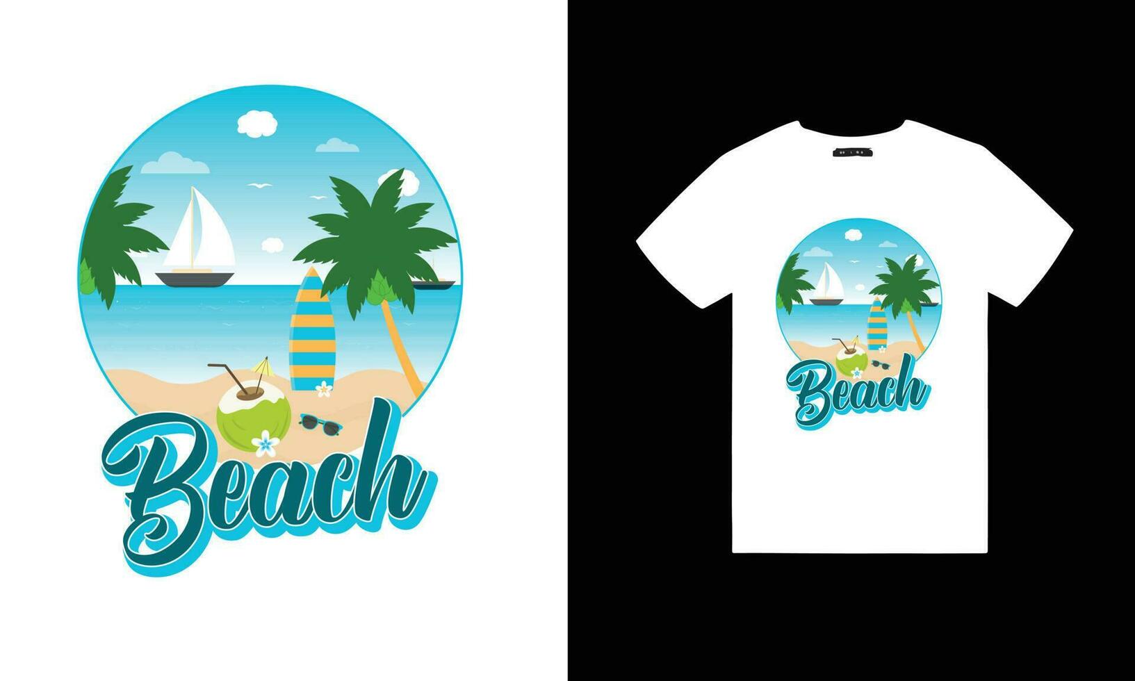 Beach summer vector t shirt design