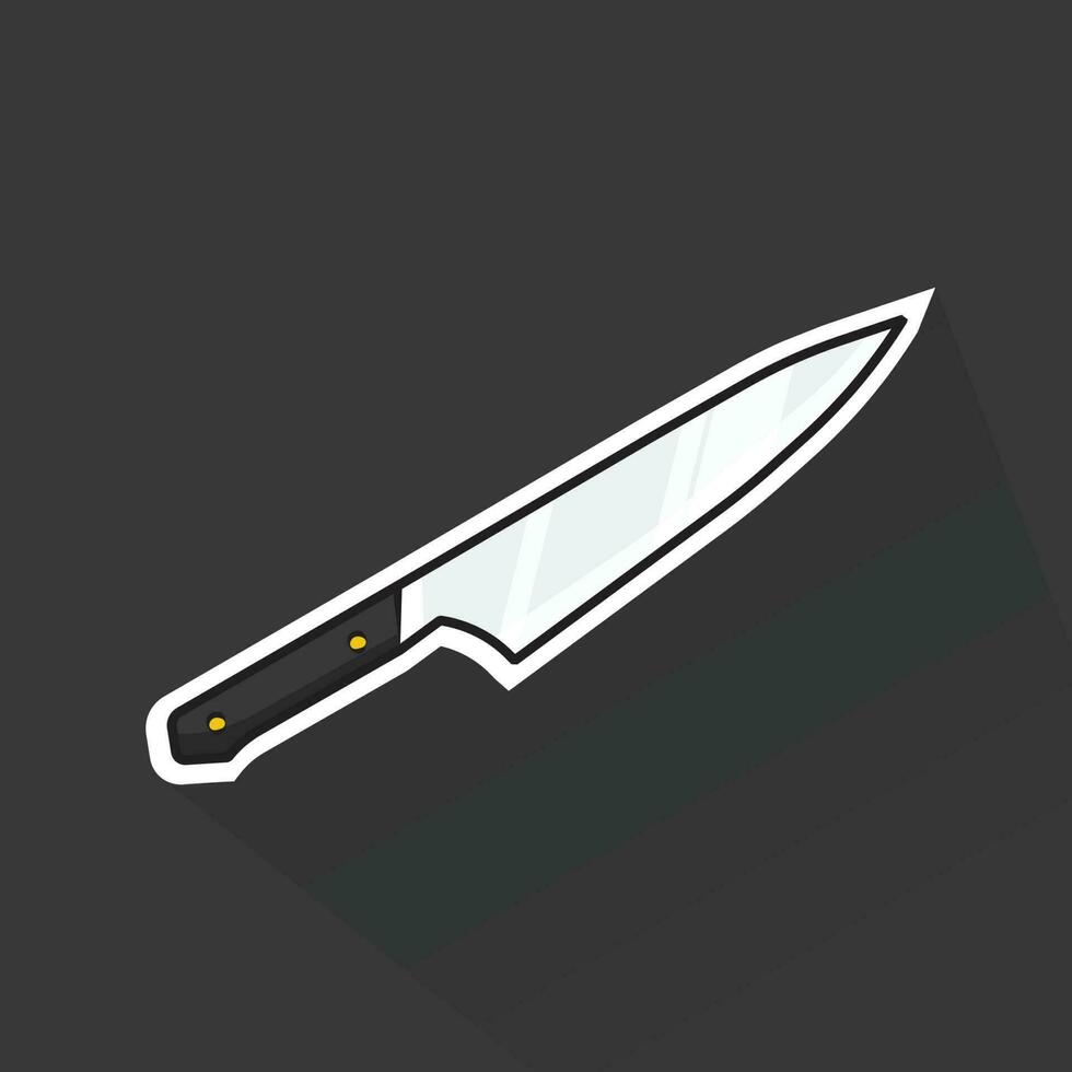 ilustración vector de negro cuchillo en plano diseño