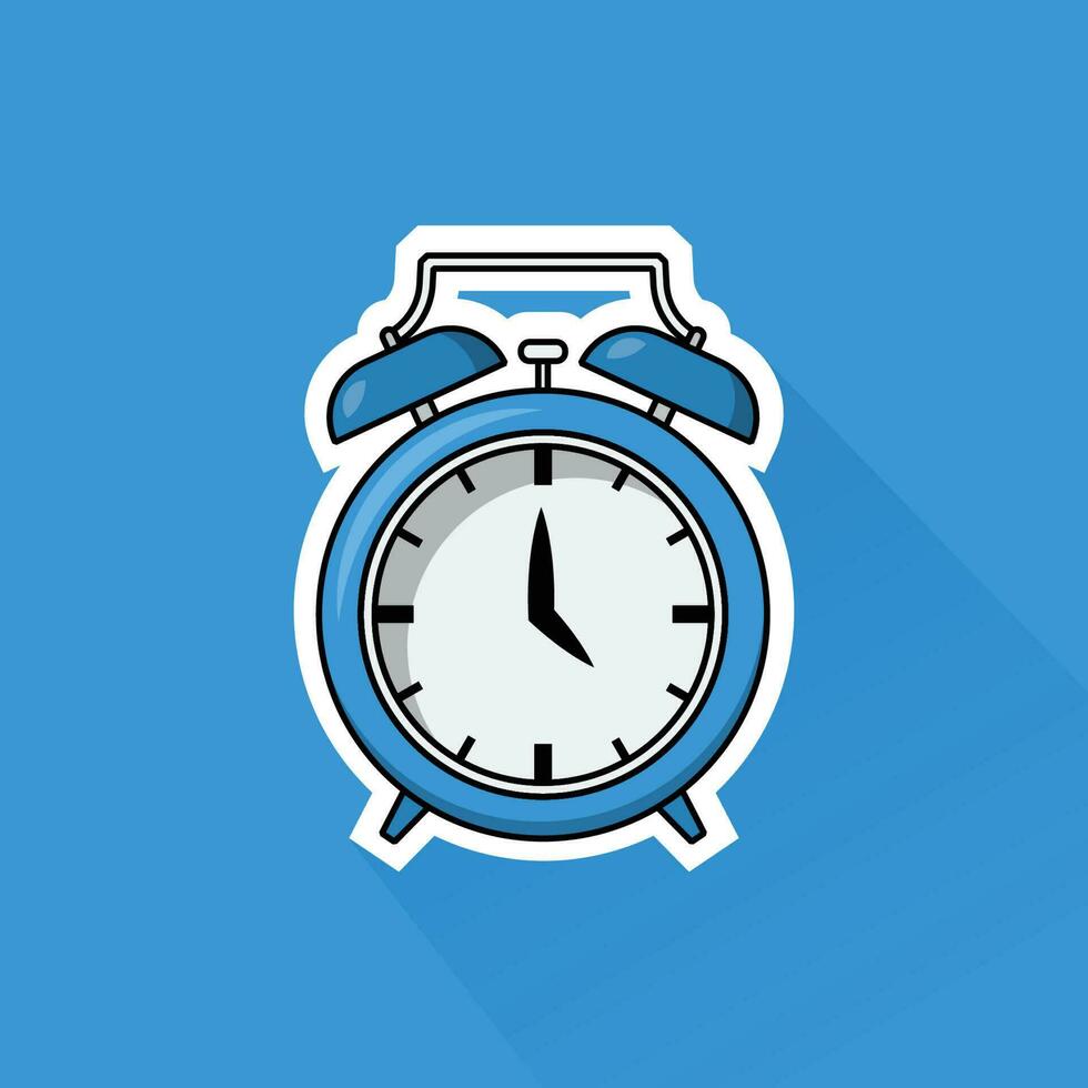 Illustration vector of Blue Alarm in Flat Design