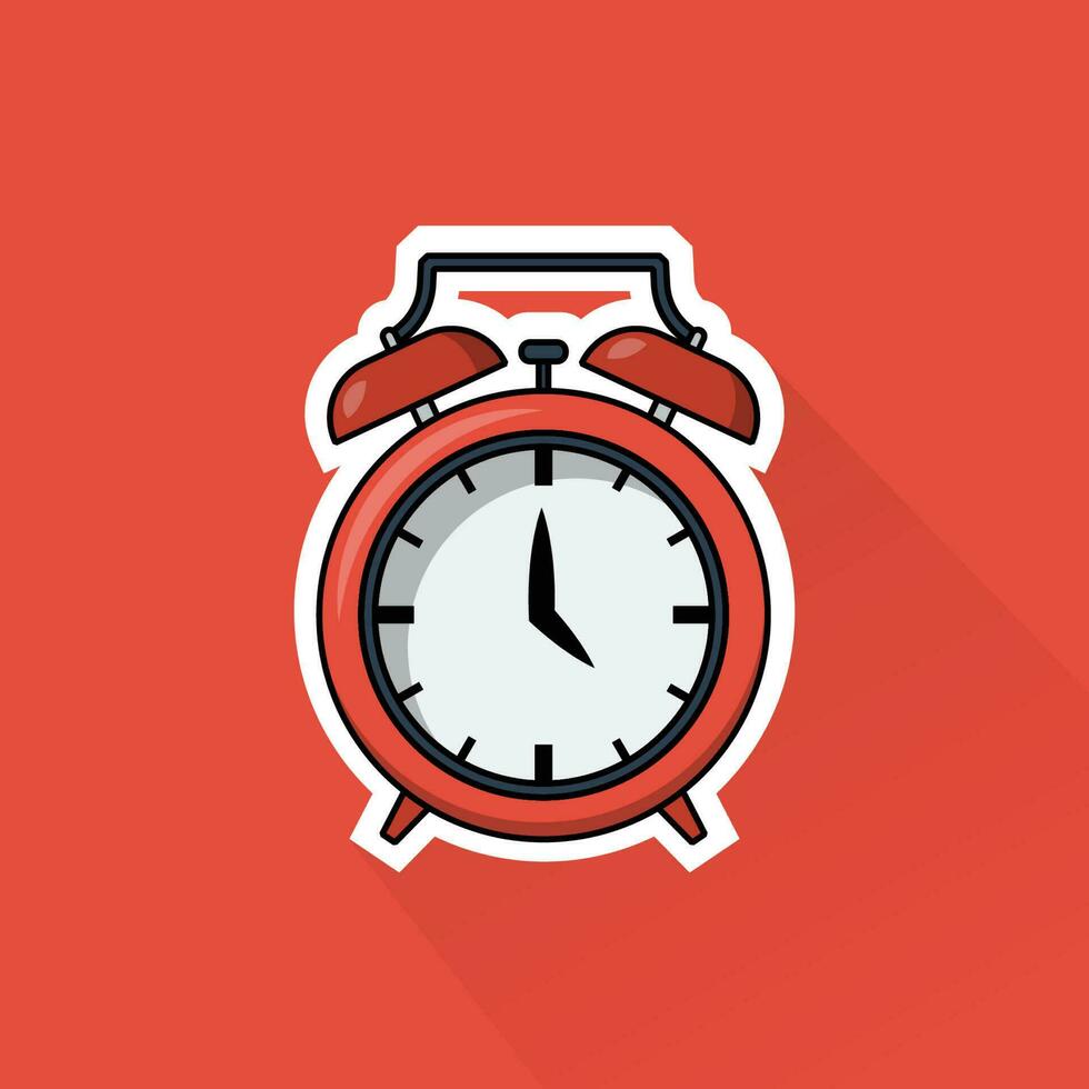 Illustration Vector of Red Alarm in Flat Design