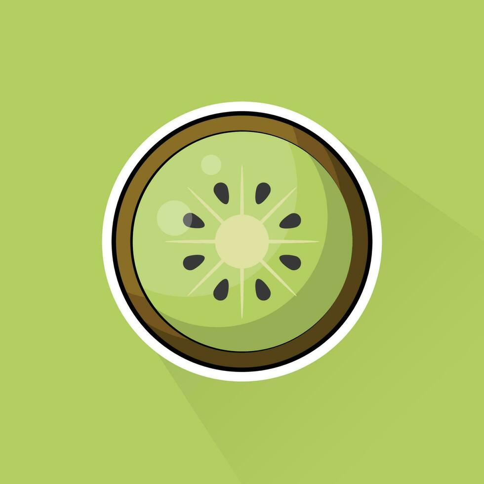 ilustración vector de kiwi en plano diseño