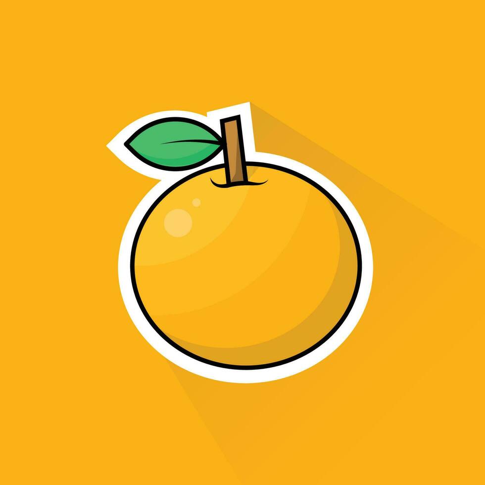 Illustration Vector of Orange in Flat Design