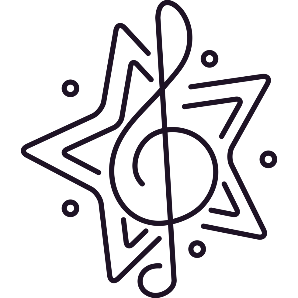 musica Nota nel stella linea png