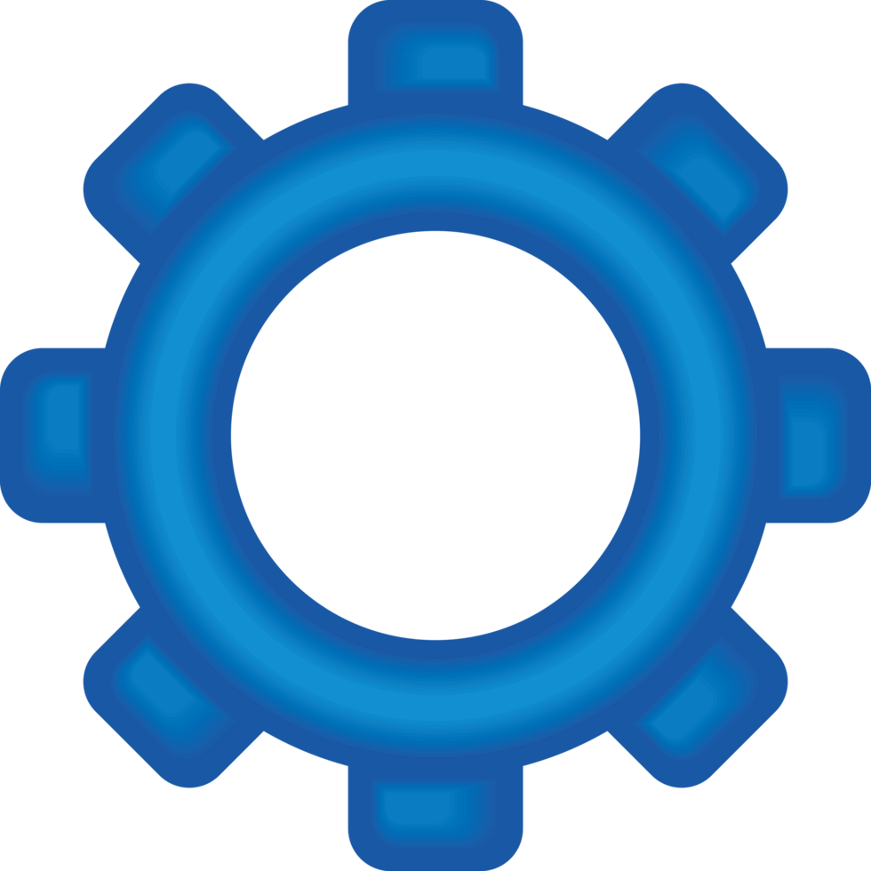 blaue Zahnradeinstellung png