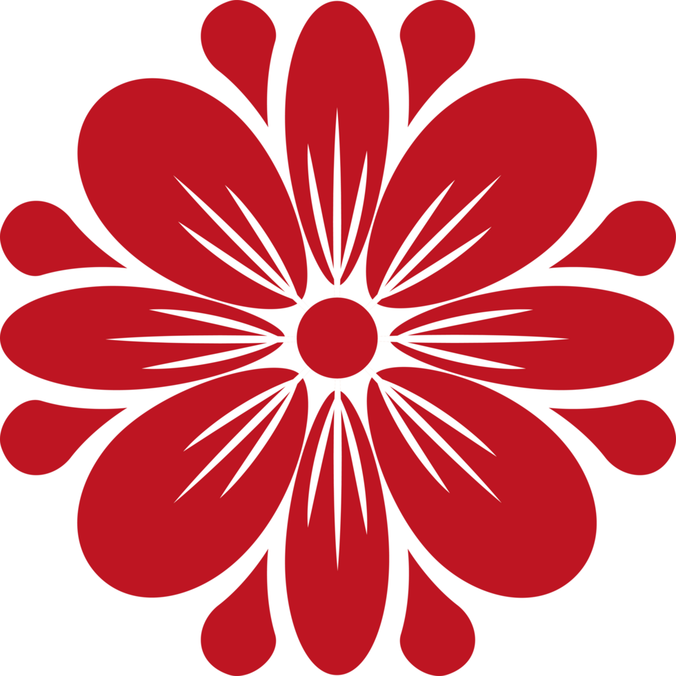 red flower garden silhouette png