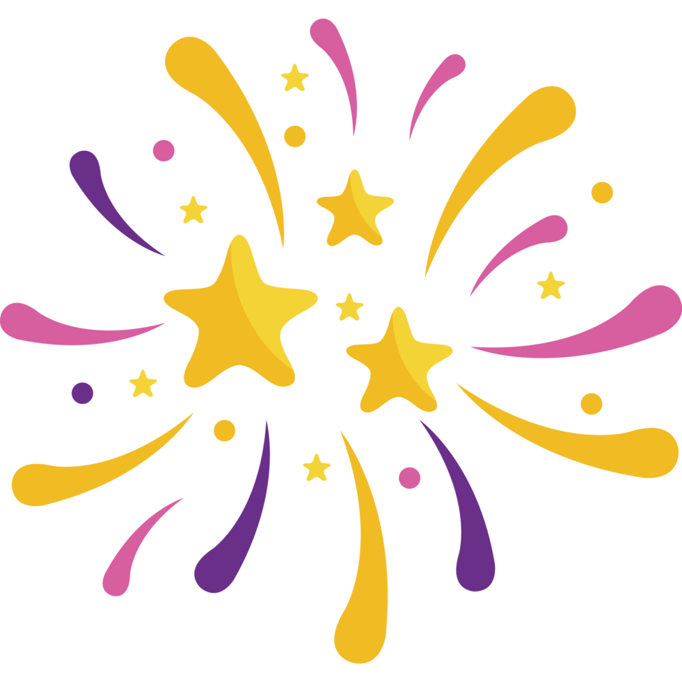golden fireworks splash png