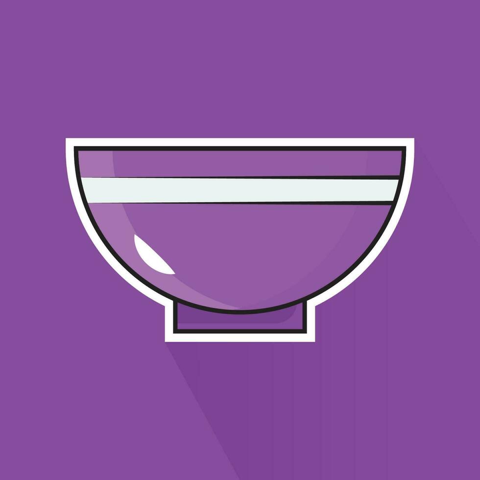 Illustration Vector of Purple Bowl in Flat Design