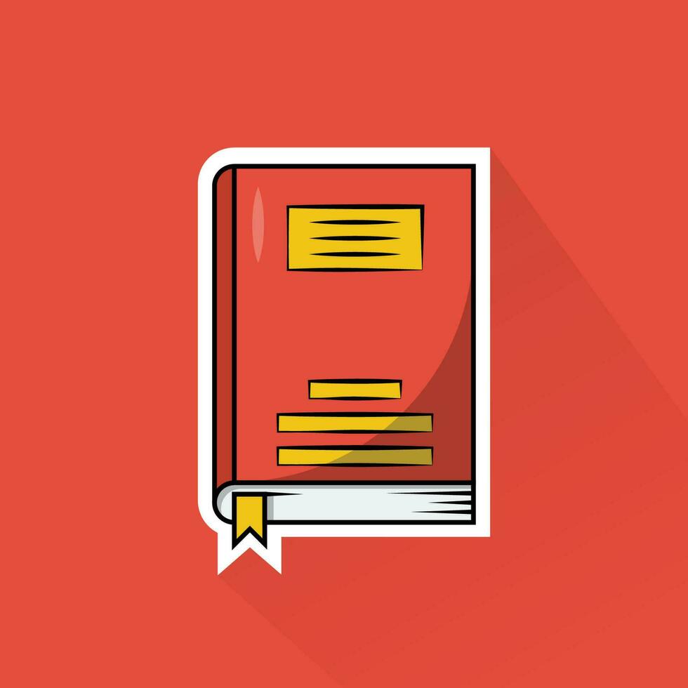 Illustration Vector of Red Book in Flat Design