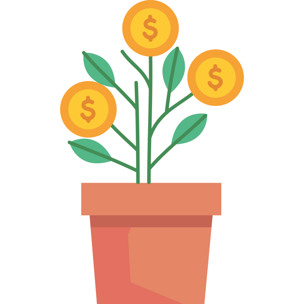 coins dollars plant png