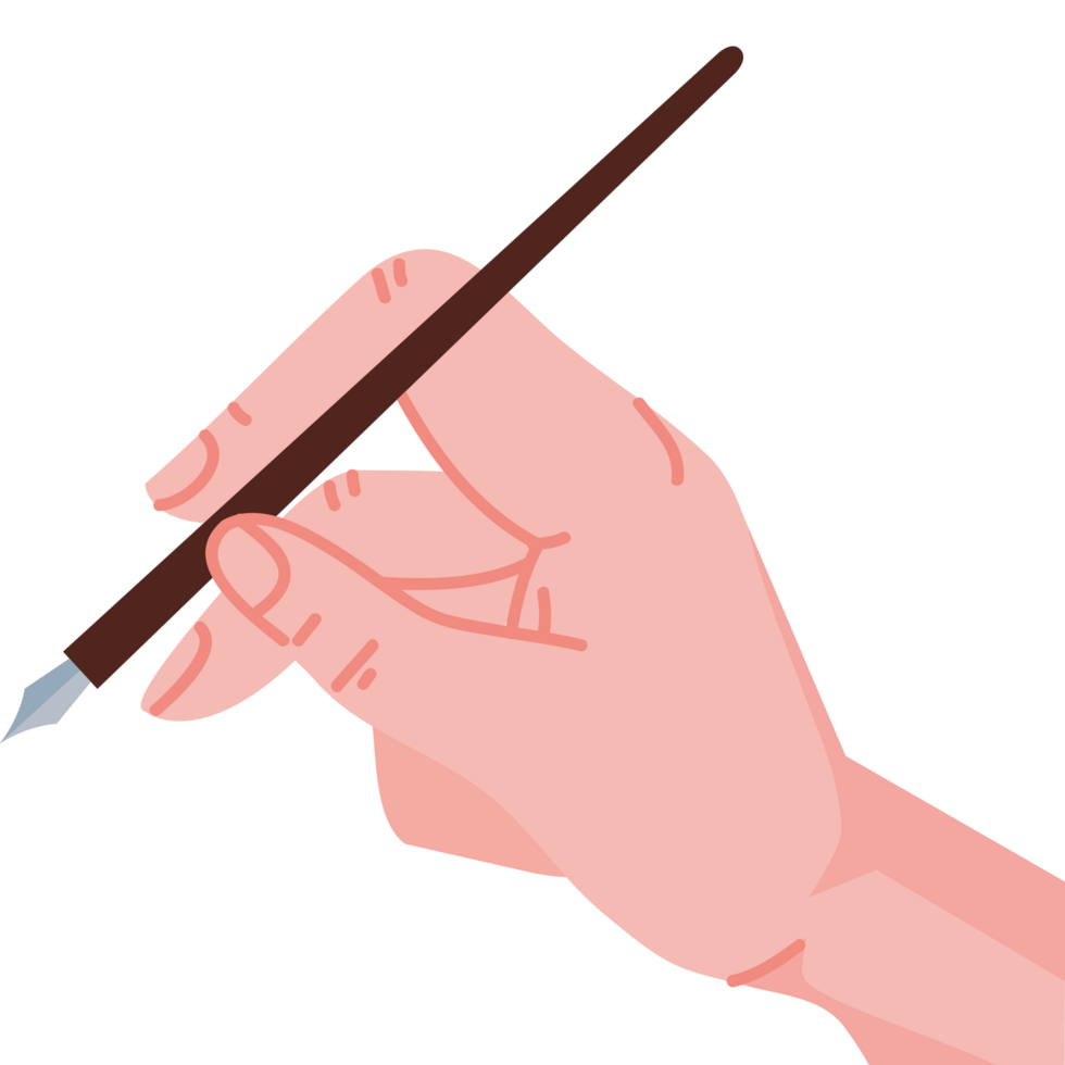 hand- schrijven met fontein pen png