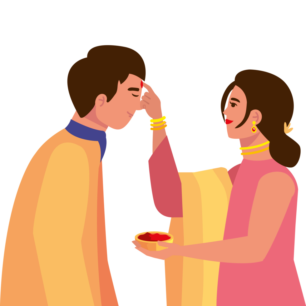 bhai dooj Jeune Indien couple png