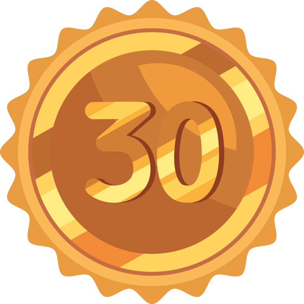 thirtieth annivesary golden badge png