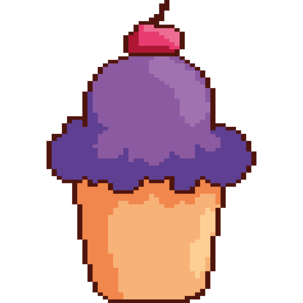 sweet cupcake pastry pixelated png
