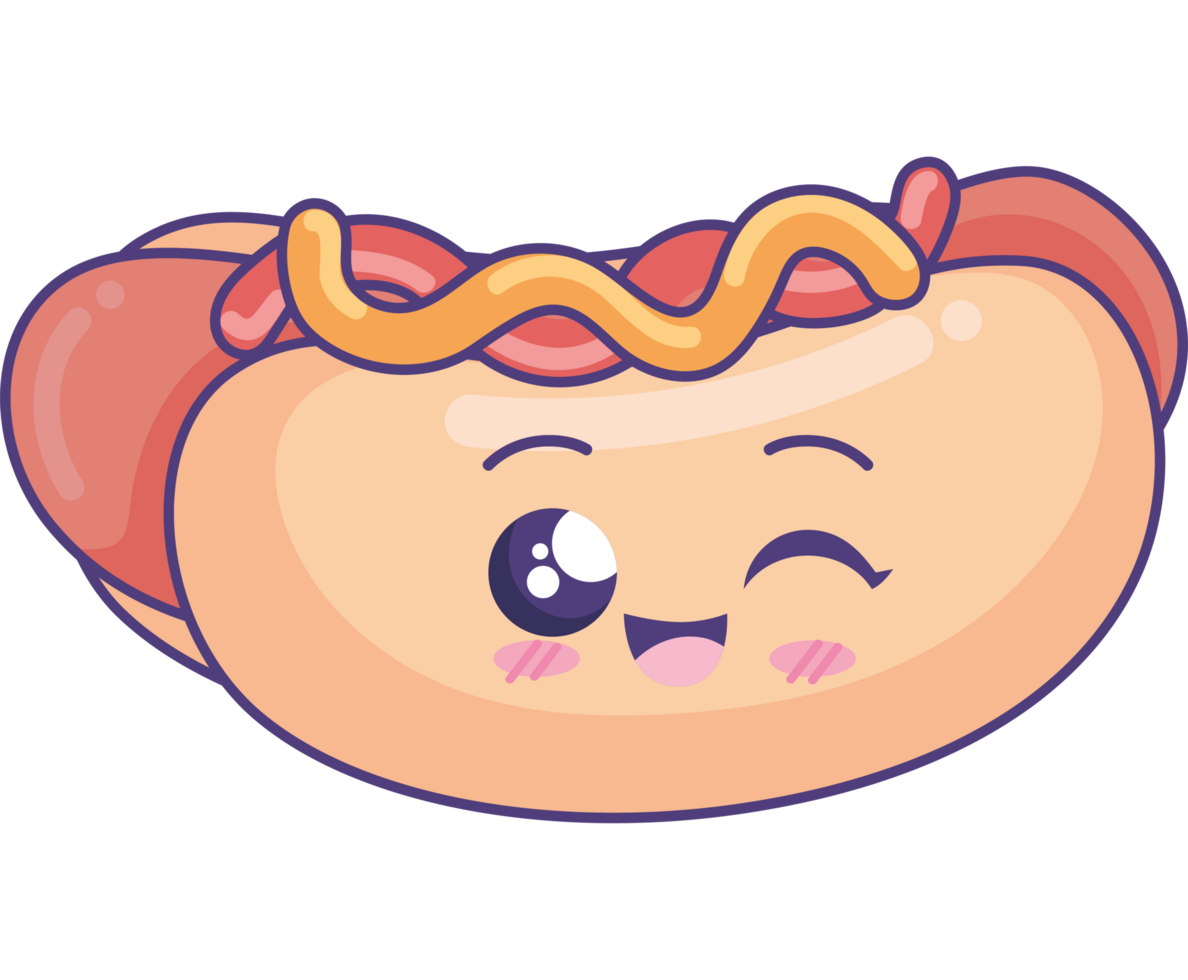 Hot Dog kawaii Fastfood png