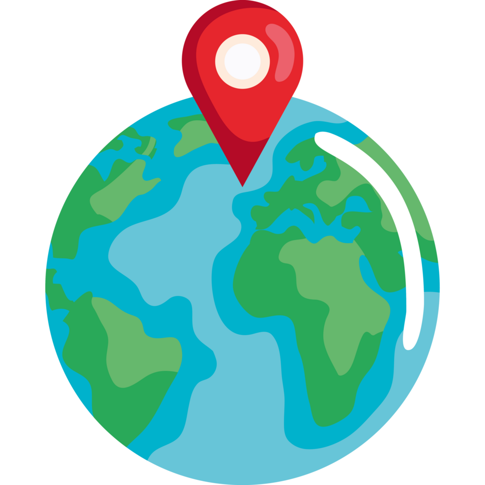 pin location in earth planet png