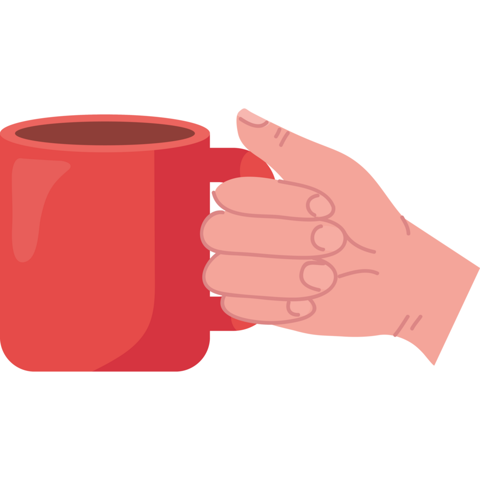 hand with coffee mug png