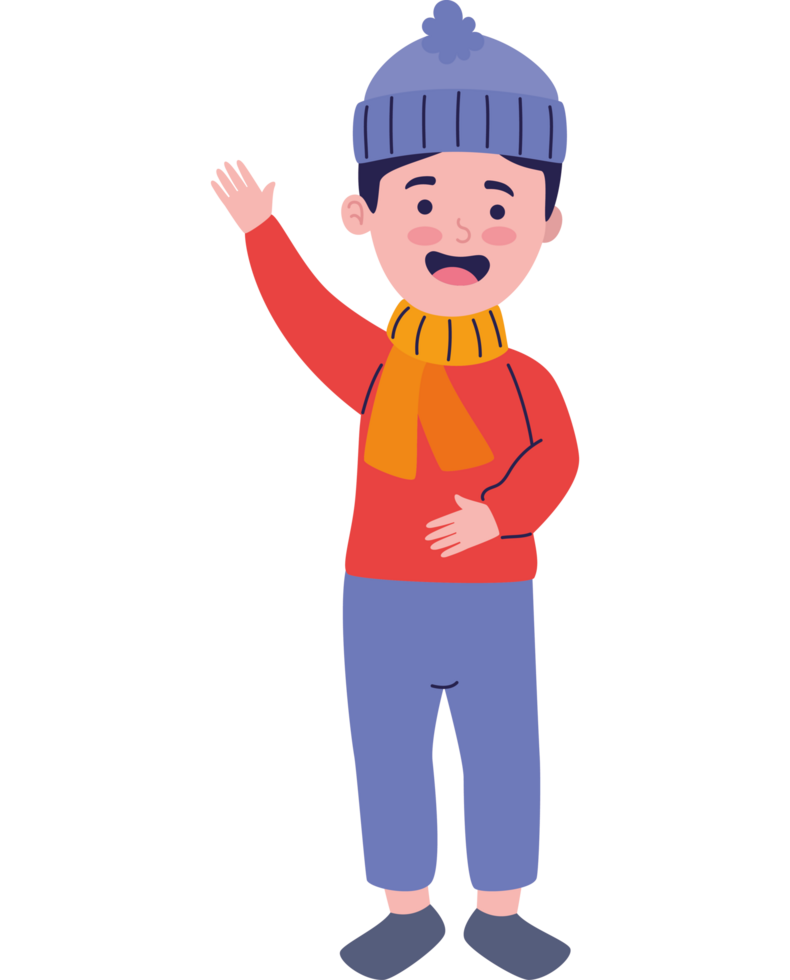 little boy wearign winter clothes png