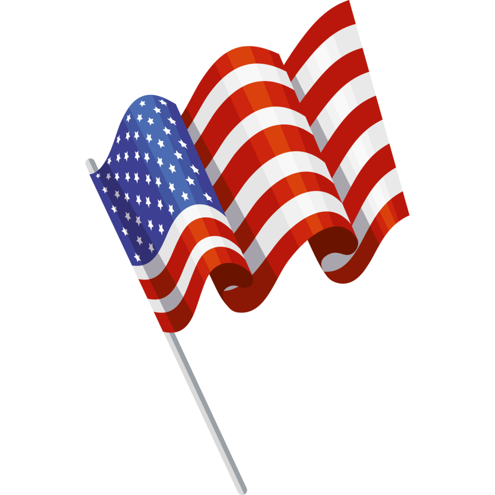 usa flag waving in pole png