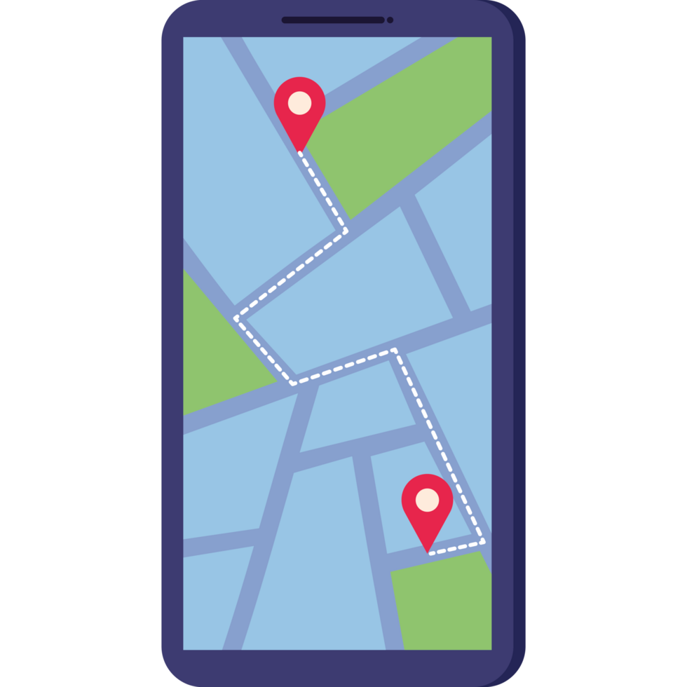 smartphone with gps application png
