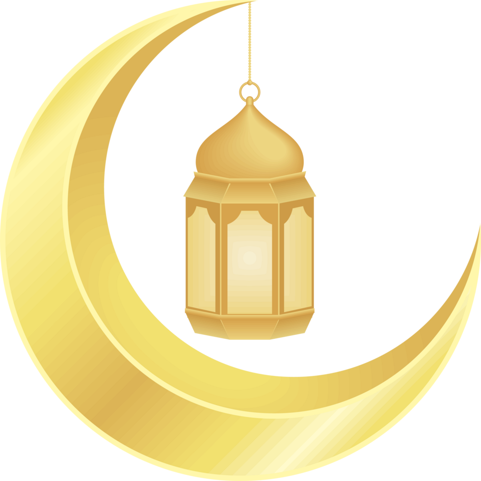 crescent moon with lamp png