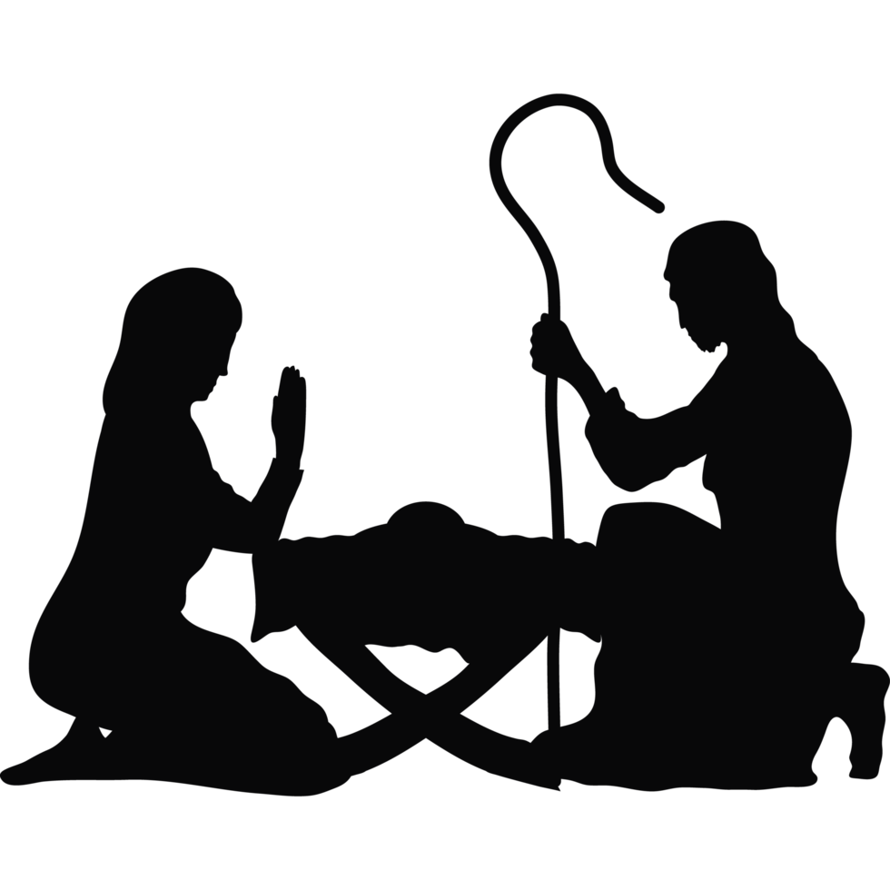 holy family characters silhouettes png