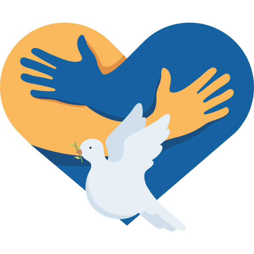 ukraine heart with dove flying png