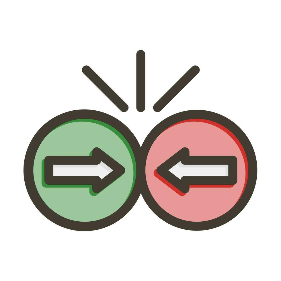 Collision Vector Thick Line Filled Colors Icon Design